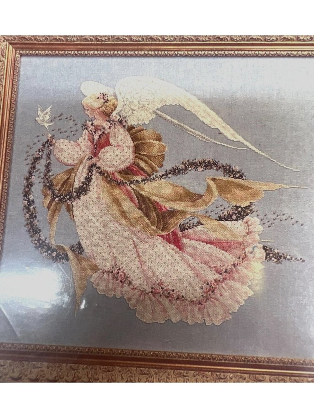 Lavender & Lace Victorian Cross-Stitch Pattern "Angel Of Summer"